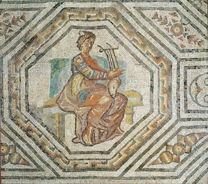 Erato, die Muse der Lyrik, aus Augusta Treverorum (Mosaik) von Roman