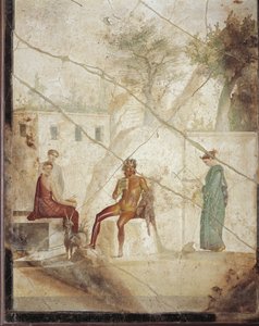 Fresko, das Pan und Nymphen darstellt, aus Pompeji, Italien von Roman
