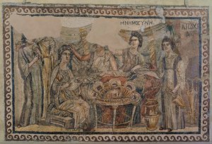 Begräbnissymposium, aus der Nekropole von Antiochia, spätes 4. Jahrhundert n. Chr. von Roman