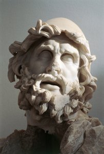 Kopf des Odysseus, römische Kopie nach einer hellenistischen Skulptur der rhodischen Schule, wahrscheinlich aus der Blendung des Polyphem-Statuargruppe, Marmor