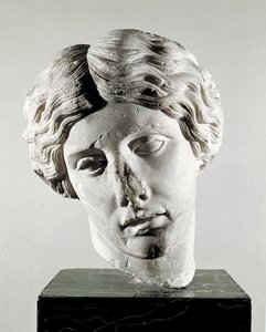 Kopf einer Amazone (Marmorskulptur, 2. Jahrhundert n. Chr.) von Roman