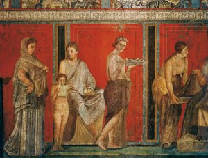 Einweihungsriten des Dionysoskults, Fresko aus der Villa dei Misteri von Roman