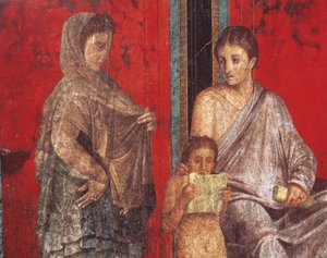 Initiationsriten des Dionysoskults, Fresko aus der Villa Dei Mysteri von Roman