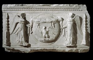 Marmorrelieffragment von der Plaza de la Consolazione in Rom von Roman