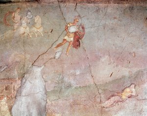 Mars findet Rhea Silvia schlafend und verführt sie (Fresko)