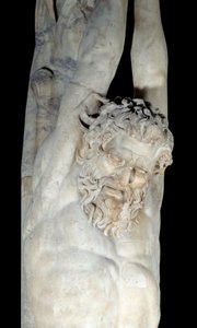 Martern des Marsyas, aufgehängt an einem Kiefernstamm (Detail)