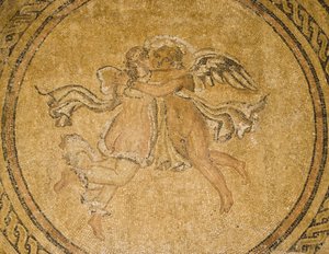 Mosaik von Eros und Psyche, aus der Halle der Mosaiken im Alcazar der christlichen Könige, 3.-4. Jahrhundert n. Chr.