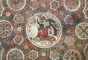Mosaik mit Jagdszene, 4. Jahrhundert n. Chr. von Roman