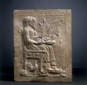 Pinax von Persephone und Pluto in Hades