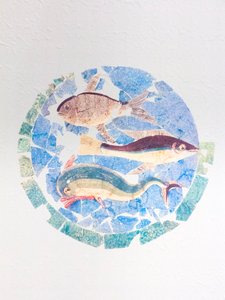 Polychrome Malerei gefunden im Haus des Chirurgen in Rimini