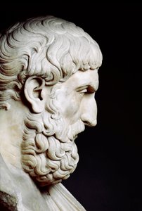 Porträt von Epikur (341-270 v. Chr.), griechischer Philosoph von Roman