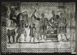 RÖMISCHE KUNST: Das Korn messen. Die Getreideverteilung, die Gaius Gracchus..., 2. Jahrhundert n. Chr. von Roman