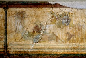Römische Kunst: Stillleben mit Theatermasken (Detail) von Roman