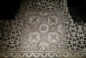 Römische Kunst: Detail der Bodenmosaiken aus der Villa Adriana (Villa Hadrians) in Tivoli. 118-134 n. Chr. von Roman