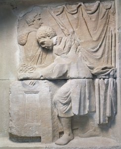 Römisches Relief aus einem Mausoleum, das einen Brotverkäufer darstellt, 2. Jahrhundert n. Chr. von Roman