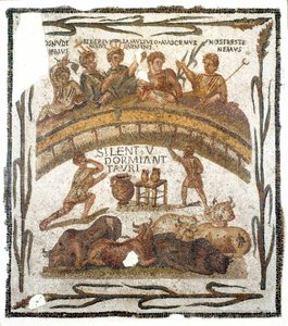 Römische Antiquität: Bankettszene der Bruderschaft des Amphitheaters von Roman
