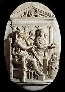 Römische Kunst: eine Opferszene in Vesta von Roman