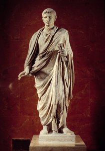 Statue des Kaisers Augustus (63 v. Chr.-14 n. Chr.) 1. Jahrhundert. Aus Velletri. Paris, Louvre Museum von Roman