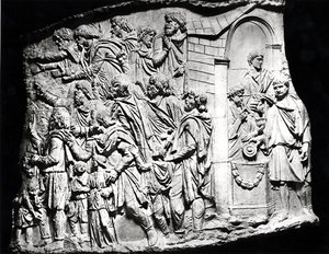 Opferszene, ein Abguss von Trajanssäule, 113 n. Chr. von Roman