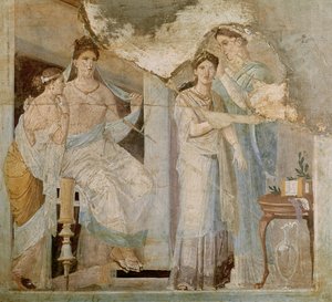 Sklave kämmt das Haar eines Mädchens, Herculaneum, Dritter Stil von Roman