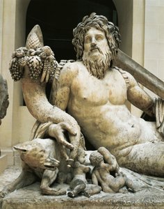Statue, die den Fluss Tiber darstellt