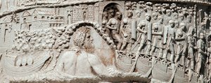 Die römischen Legionen segeln in Ancona unter dem Schutz von Neptun (Detail) von Roman