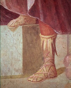 Die Füße von Agamemnon, im Opfer der Iphigenie (Fresko) von Roman