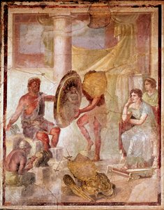 Thetis in der Schmiede des Vulkan (Fresko) von Roman