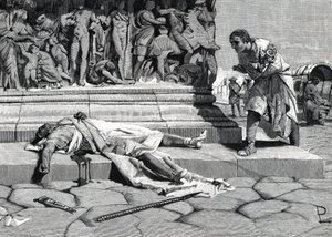 Die Leiche von Publius Clodius Pulcher (92-52 v. Chr.) auf der Via Appia in Rom gefunden von Roman