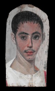 Porträt eines Jugendlichen mit einer chirurgischen Schnittwunde im Auge, 190-210 n. Chr. von Roman Period Egyptian