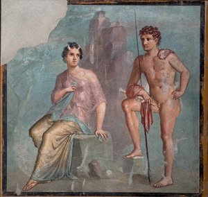 Io und Argus, 1. H. 1. Jh. n. Chr. von Roman Pompeian wall painting.