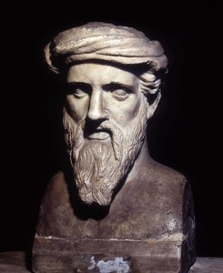 Büste von Pythagoras, griechischer Philosoph und Mathematiker, Musei Capitolini, Rom