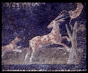 Detail der Wandmosaiken des Nymphäums der Casa di Nettuno e Anfitrite von Roman Roman