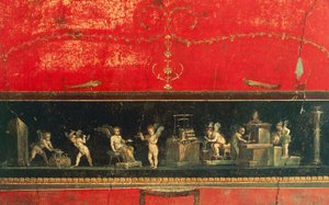 Fries mit Amor, Haus der Vettii, Pompeji (UNESCO-Welterbeliste) von Roman Roman