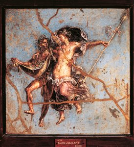 Italien, Kampanien, Pompeji, Faun und Mänade aus dem Haus der Dioskuren, Fresko
