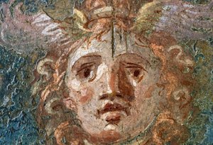 Medallion mit Gorgonenhaupt, rechter Flügel im Haus der Vettii, Pompeji (UNESCO-Welterbeliste) von Roman Roman