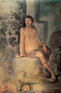 Narziss am Brunnen, Fresko aus dem Haus des Loreio Tiburtino, Pompeji, Kampanien, Römische Zivilisation