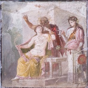 Alter Satyr und Hermaphrodit, 50-79 n. Chr. (Fresko) von Roman Roman
