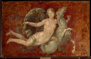 Römische Kunst: Eine Frau reitet auf einem Seepferdchen