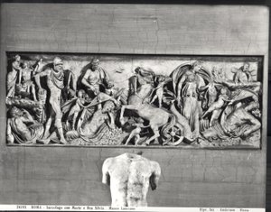 Sarkophag, der Mars und Rhea Silvia darstellt (Marmor) von Roman Roman