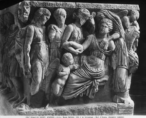 Sarkophagrelief mit dem Tod der Alkestis