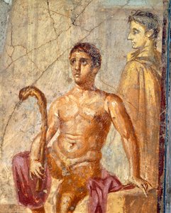 Selene und Endymion, Fresko aus dem Haus des Jahrhunderts, Pompeji, Kampanien, römische Zivilisation von Roman Roman