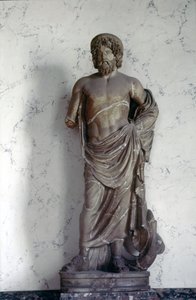 Statue des Aesculapus, Gott der Medizin in der römischen Religion. Louvre Museum, Paris von Roman Roman