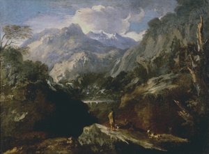 Landschaft mit Wasserfall