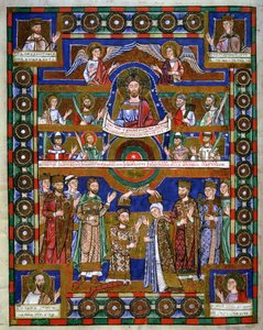 Krönung von Heinrich dem Löwen und seine Hochzeit mit Mathilde, aus dem Evangelium Heinrichs des Löwen von Romanesque