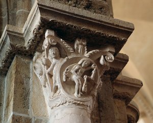 Waage (geschnitztes Kapitell) von Romanesque