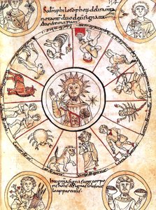 Die Sonne umgeben von den Tierkreiszeichen von Romanesque