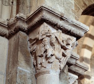 Die Vision des hl. Antonius von Padua (geschnitztes Kapitell) von Romanesque