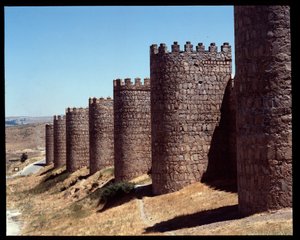 Ansicht der Mauern von Avila, Spanien