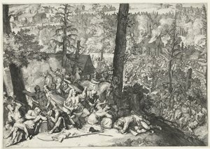 Sieg von Herzog Karl V. von Lothringen und Markgraf Ludwig Wilhelm von Baden-Baden über die Türken, 1687 von Romeyn de Hooghe (attributed to)